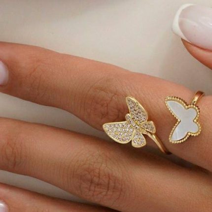 انگشتر مینیمال پروانه ای